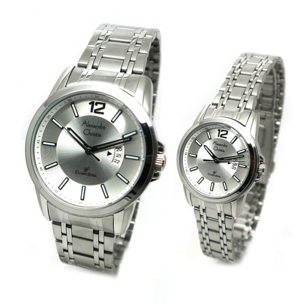 Alexandre Christie AC 8325 Silver White Couple